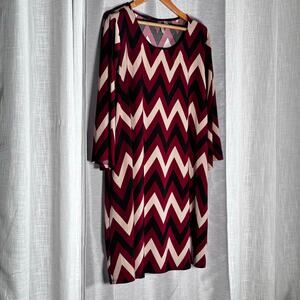 Tacera ZigZag Dress Size 3X Mod Geometric